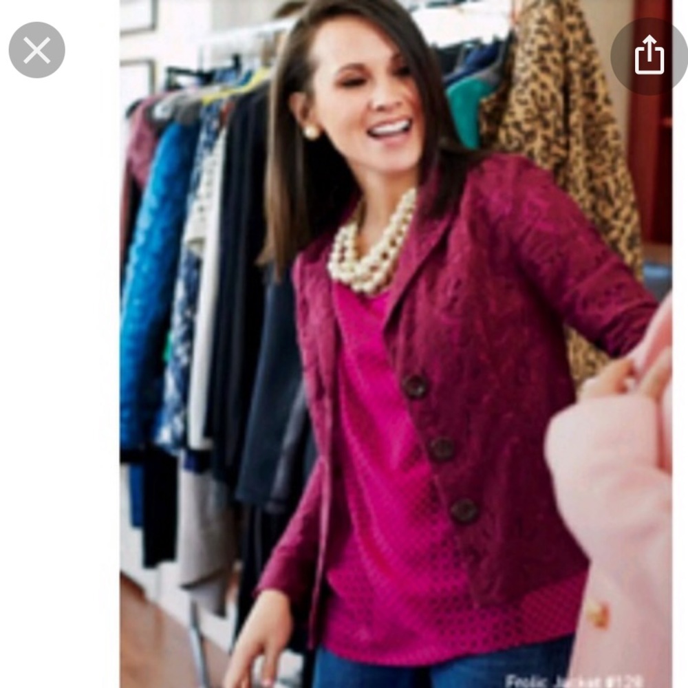 CABI Plumberry Lace Frolic Jacket Size 6